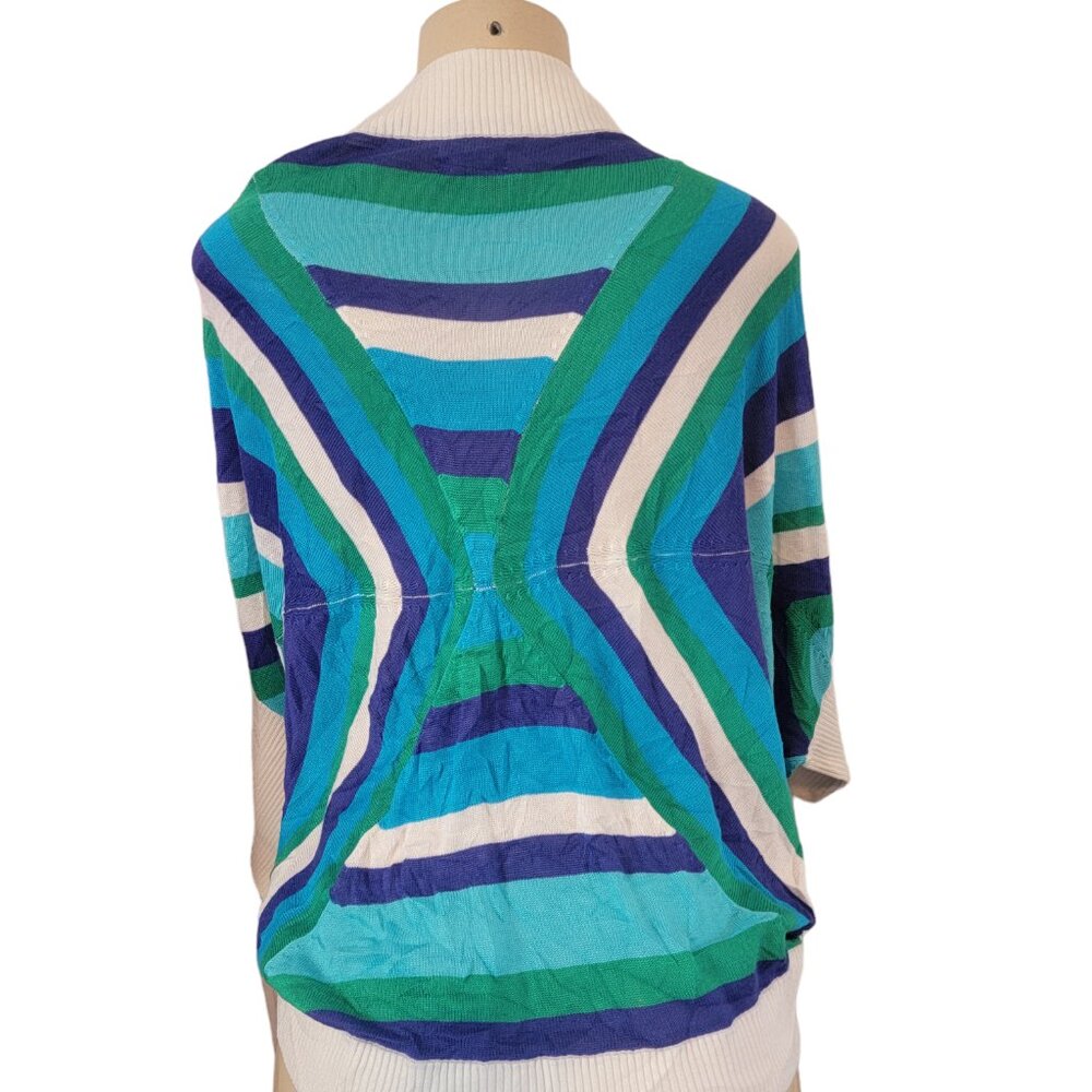 Cache Women’s Multicolor knit Striped Open Front Cardigan Shrug